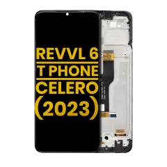 LCD Assembly With Frame Compatible For T-Mobile Revvl 6 / T Phone 5G / Boost Mobile Celero 5G（2023）(Refurbished) (All Colors)