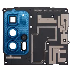 Motherboard Protective Cover For Motorola Edge 20 Pro (XT2153-1 / 2021) (Blue Vegan Leather)