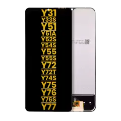 LCD Assembly Without Frame Compatible For Vivo Y31 / Y33s / Y51 / Y51a / Y52s 5G / Y53s / Y55 5G / Y55s / Y72 5G / Y72t / Y74s / Y75 5G / Y76 5G / Y76s / Y77 5G (Refurbished) (All Colors)