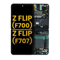 Inner OLED Assembly With Frame Compatible For Samsung Galaxy Z Flip 5G (F707) (Refurbished) (Mirror Black)