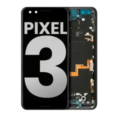 OLED Assembly With Frame For Google Pixel 3 (Used OEM Pull: Grade B/C) (Just Black)