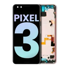 OLED Assembly With Frame Compatible For Google Pixel 3 (Genuine OEM) (Pink)