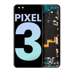 OLED Assembly With Frame Compatible For Google Pixel 3 (Genuine OEM) (Just Black)