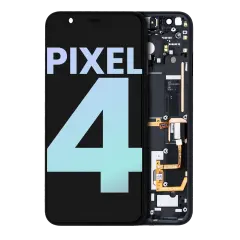 OLED Assembly With Frame Compatible For Google Pixel 4 (Genuine OEM) (Clearly White Power Button)