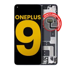 OLED Assembly With Frame Compatible For OnePlus 9 (US Version) (Refurbished) (Astral Black)