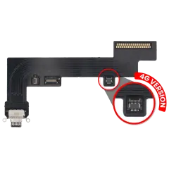 Charging Port Flex Cable Compatible For iPad Air 4 / iPad Air 5 (4G Version) (Premium) (Black)