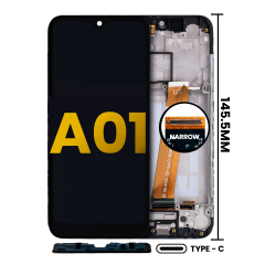 LCD Assembly With Frame Compatible For Samsung Galaxy A01 (US Model) (TYPE-C Frame) (Refurbished) (All Colors)