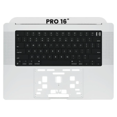 Top Case With Keyboard For MacBook Pro 16" A2485 (2021)  Pro /  Max / A2780 (2023)  (US Keyboard) (OEM Pull Grade B/C) (Silver)