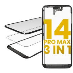 3 in 1  (Glass With OCA Pre-Installed + Frame) Compatible For iPhone 14 Pro Max (OCA Master)
