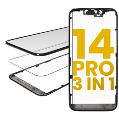 3 in 1  (Glass With OCA Pre-Installed + Frame) Compatible For iPhone 14 Pro (OCA Master)