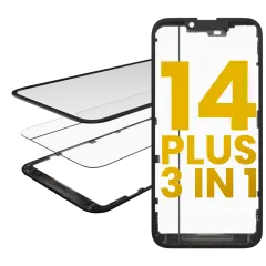 3 in 1  (Glass With OCA Pre-Installed + Frame) Compatible For iPhone 14 Plus (OCA Master)