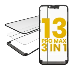 3 in 1  (Glass With OCA Pre-Installed + Frame) Compatible For iPhone 13 Pro Max (OCA Master)