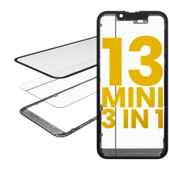 3 in 1  (Glass With OCA Pre-Installed + Frame) Compatible For iPhone 13 Mini (OCA Master)
