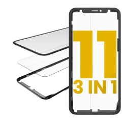 3 in 1 (Glass With OCA Pre-Installed + Frame)  Compatible For iPhone 11 (OCA Master) (2 Pack)