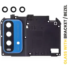 Back Camera Lens With Bracket / Bezel Compatible For Xiaomi Redmi Note 9 4G (Blue)