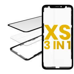 3 in 1  (Glass With OCA Pre-Installed + Frame) Compatible For iPhone XS (OCA Master)
