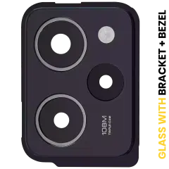 Back Camera Lens With Bracket / Bezel Compatible For Xiaomi Redmi Note 12 Pro Speed (Black) / Poco X5 Pro 5G