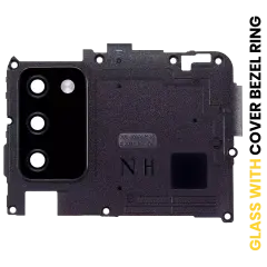 Back Camera Lens With Cover Bezel Ring Compatible For Samsung Galaxy A02S (A025 / 2020) (Black) (N Version)