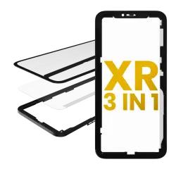 3 in 1 (Glass With OCA Pre-Installed + Frame)  Compatible For iPhone XR  (OCA Master) (2 Pack)