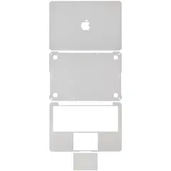 4in1 (Top, Bottom, Keyboard, Trackpad) Skin Compatible For Macbook Pro 13"Retina (A1502 / 2015) (A1425 / Mid 2012 / Early 2013) (Silver)