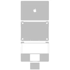 4in1 (Top, Bottom, Keyboard, Trackpad) Skin Compatible For MacBook Pro 13"Retina (A1708 / Late 2016) (Silver)