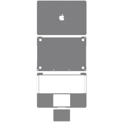 4in1 (Top, Bottom, Keyboard, Trackpad) Skin Compatible For MacBook Pro 13"Retina (A1708 / Late 2016) (Space Gray)