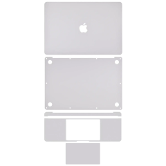 4in1 (Top, Bottom, Keyboard, Trackpad) Skin Compatible For MacBook Pro 15"W/ Touch Bar (A1990 / Late 2018 / Early 2019) (A1707 / Late 2016 / Mid 2017) (Silver)