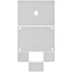 4in1 (Top, Bottom, Keyboard, Trackpad) Skin Compatible For MacBook Retina 12"(A1534 / Early 2015 / Early 2016 / Mid 2017) (Silver)