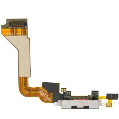 Charging Port Cable Compatible For iPhone 4 (GSM) (Black)