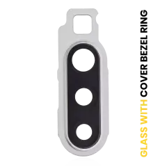 Back Camera Lens With Cover Bezel Ring Compatible For Samsung Galaxy A90 5G (A908 / 2019) (White)