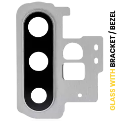 Back Camera Lens With Bracket / Bezel Compatible For Samsung Galaxy Note 10 Plus / 5G (Aura Glow / Silver)