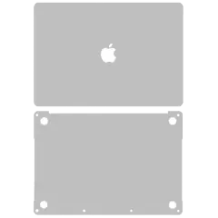2 in 1 (Top and Bottom) Skin Compatible For MacBook Pro 13" Retina (A1708 / Late 2016) (Silver)