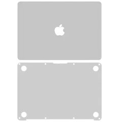 2 in 1 (Top and Bottom) Skin Compatible For  MacBook Retina 12" (A1534 / Early 2015 / Early 2016 / Mid 2017) (Silver)