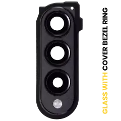 Back Camera Lens With Cover Bezel Ring Compatible For Samsung Galaxy Z Fold 3 5G (F926) (Phantom Black)