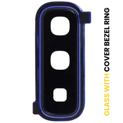 Back Camera Lens With Cover Bezel Ring Compatible For Samsung Galaxy Fold 4G (F900) / Fold 5G (F907) (Astro Blue)