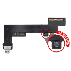 Charging Port Flex Cable Compatible For iPad Air 4 / iPad Air 5 (Cellular) (Aftermarket Plus) (Black)