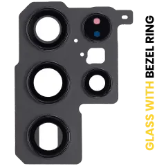 Back Camera Lens With Bezel Ring For Samsung Galaxy S22 Ultra (Phantom Black)