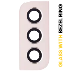 Back Camera Lens With Bezel Ring Compatible For Samsung Galaxy S22 / S22 Plus (Pink Gold)