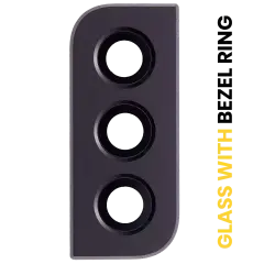 Back Camera Lens With Bezel Ring Compatible For Samsung Galaxy S22 / S22 Plus (Phantom Black)
