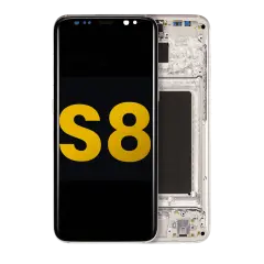 OLED Assembly With Frame Compatible For Samsung Galaxy S8 (Refurbished) (Arctic Silver)