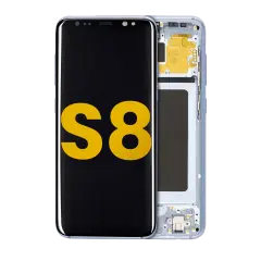 OLED Assembly With Frame Compatible For Samsung Galaxy S8 (Refurbished) (Coral Blue)