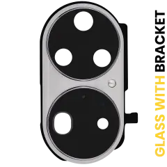 Back Camera Lens With Bracket Compatible For Huawei P50 Pro (Pearl White)