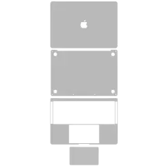4in1 (Top, Bottom, Keyboard, Trackpad) Skin Compatible  For MacBook Pro 15"Touch Bar (A1990 / Late 2018 / Early 2019/A1707 / Late 2016 / Mid 2017) (Space Gray)