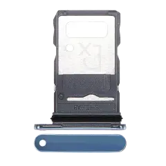 Single Sim Card Tray Compatible For Motorola Edge 20 Pro (XT2153-1 / 2021) (Blue Vegan Leather)