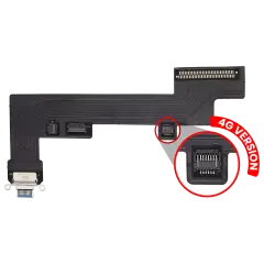 Charging Port Flex Cable For iPad Air 5 (Cellular) (Aftermarket Plus) (Blue)