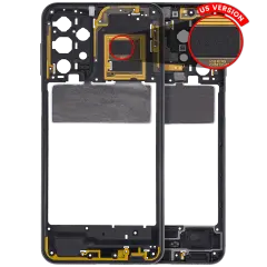 Mid-Frame Housing Compatible For Samsung Galaxy A23 5G (A236U / 2022) (US Version) (Black)