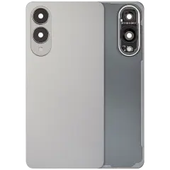 Back Cover Glass With Camera Lens Compatible For Samsung Galaxy S25 Edge (No Logo) (Aftermarket Plus) (Titanium Silver)