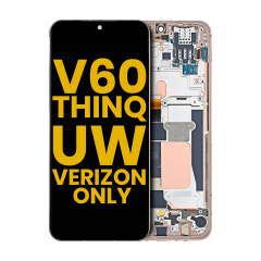 OLED Assembly With Frame Compatible For LG V60 ThinQ 5G UW (Verizon Model) (Refurbished) (Classy Blue / Gold Frame)