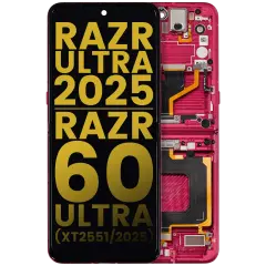 OLED Assembly With Frame Compatible For Motorola Razr Ultra 2025 (XT2551 / 2025) / Razr 60 Ultra (XT2551 / 2025) (Refurbished) (Cabaret)