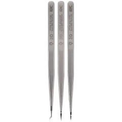 NS02 / NS03 / NS04 Super Hard Alloy 3D Tweezers Set (3 Piece Set) (I2C)